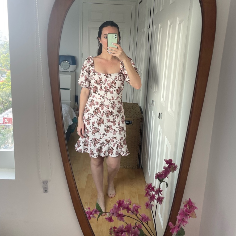 Aqua pink floral dress